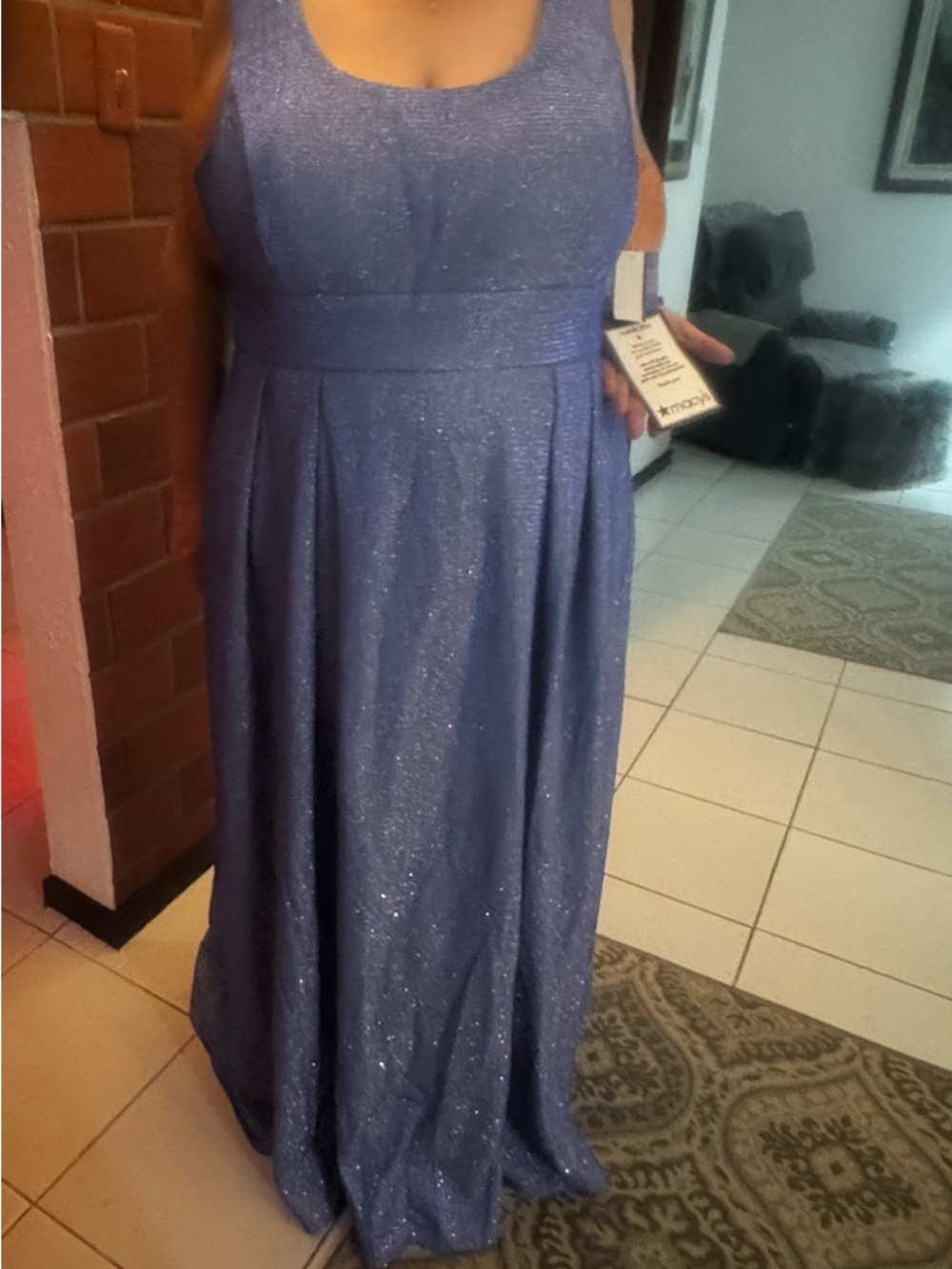 Sparkling Periwinkle Blue Sleeveless Gown